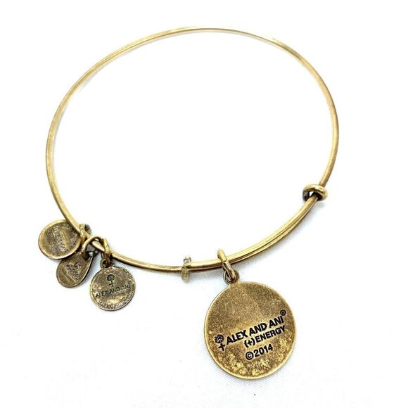 Alex and Ani Aruba Charm Bracelet - Gold Finish Expands 2"- 3.5" - Picture 2 of 2